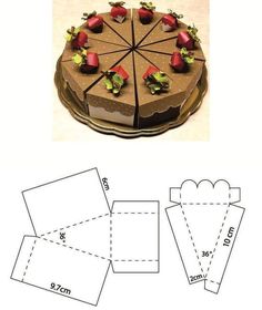 the cake is cut out and ready to be put into its own box, with instructions on how to make it