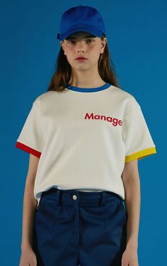 [ADERerror]アーダーエラー韓国白ホワイトTシャツカットソーロゴプリントManager T-SHIRTS Ader Error, Upcycle Tshirt, Streetwear Outfit, Apparel Design, Personalized T Shirts, White T, Shirts For Girls, Cool T Shirts