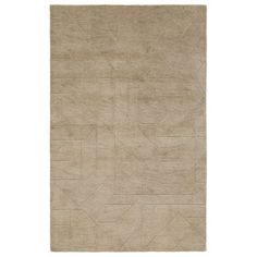 a beige rug with an abstract design on the bottom, and a square pattern in the middle