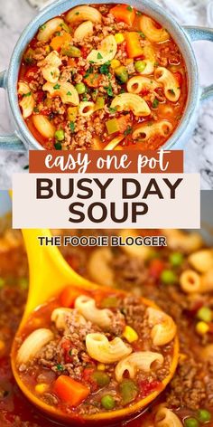 easy one pot busy day soup is the best way to make it in less than 30 minutes