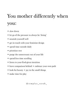 a white poster with the words you mother differently when you