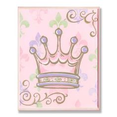 a painting of a crown on a pink background