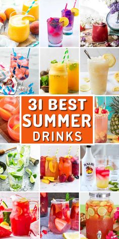 Beat the heat with these refreshing summer drink recipes! From fruity cocktail recipes to healthy summer drinks, we've got you covered. Try a classic summer cocktail like a mojito or sangria, or cool off with a refreshing glass of lemonade. Whether you prefer alcoholic or non-alcoholic summer drinks, these recipes are perfect for any occasion. Treat yourself to these delicious and refreshing summer drink ideas and enjoy the sunshine! Summer Mojito Recipe, Best Summer Drinks, Lemon Shake Up, Coconut Cocktails, Summer Drinks Alcohol Recipes, Easy Strawberry Lemonade, Tropical Fruit Smoothie, Frozen Strawberry Daiquiri, Summer Beverages