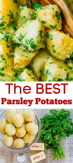 I’m calling these “Company Potatoes” because this is the potatoes recipe you make when you want to impress your guests. My love for potatoes runs deep and has everything to do with my Ukrainian heritage.  If you are a fan of potatoes, you are in for a treat with these Parsley Potatoes! Potatoes Dishes Easy, Potatoes For A Wedding, Creamy Parsley Potatoes, Mozzarella Potato Recipes, New White Potatoes Recipes, Crockpot Parsley Potatoes, Healthy Potato Side Dishes For Dinner, Buttered Parsley Potatoes, Boiled Parsley Potatoes