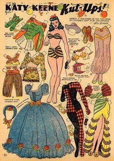 an old fashion magazine cover with different types of clothing