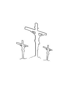 three crucifixs are shown in black and white