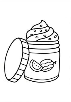 a jar of peanut butter coloring page