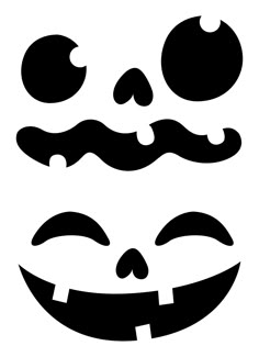 a black and white image of a jack - o'- lantern face with mustaches