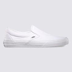 Vans Classic Slip-On True White VN000EYEW00 - APLAZE Stylish Vans, White Slip On Shoes, Vans White, Popular Designs, White Slip, Cherry On Top, Vans Classic Slip On, Vans Classic, Clean Design