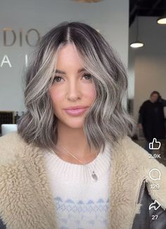 Permanent Waves Hair, Hair Style Natural, Ash Grey Hair, Permanent Waves, Grey Ombre Hair, Grey Blonde Hair, Hair Challenge, Butterfly Haircut