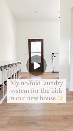 the laundry room is clean and ready to be used as a new house for children