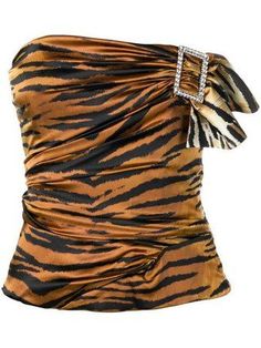 Vest Designs, Alexandre Vauthier, Tumblr Fashion, Brown Silk, Tiger Print, Tank Top Designs, Print Top, Look Cool, Print Tops