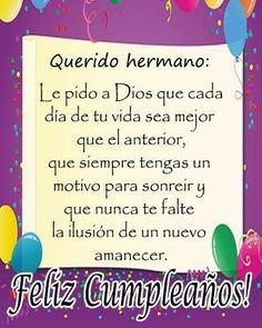 a birthday card with balloons and confetti on the side, in spanish that reads feliz cumpleanos