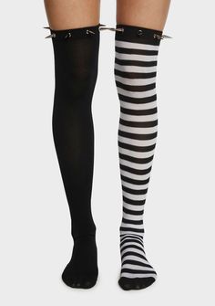 base Ripped Thigh Highs, Emo Socks, Thigh High Socks Aesthetic, Goth Socks, Thigh High Leggings, Socks Aesthetic, Tights Socks, Striped Tights, Fishnet Tights