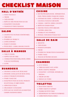 a red and white checklist for salons