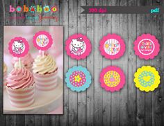 hello kitty birthday cupcake toppers and decorations