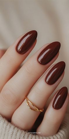 31 Popular Fall Nail Ideas that Scream Cozy Autumn Vibes Shimmer Fall Nails, Back To School Nail Inspo 2024, Nail Autumn 2024, Pumpkin Spice Nail Color, Autumn 2024 Nails, Nail Fall 2024, Auburn Nails, Autumnal Nails, Fallnails Autumn