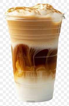 an iced coffee drink in a plastic cup