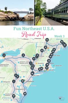 the road trip map for fun north east u s a and read it week 3