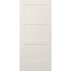 the interior door is white and has three panels on each side, with one panel missing