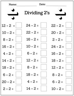 the addition worksheet for dividing 2's and 3's with numbers