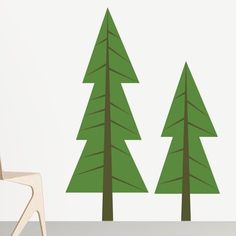 the wall decals are designed to look like trees