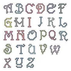 cross stitch alphabet with letters and numbers