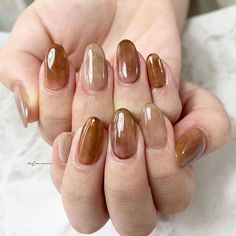 Blonde Tortoise Shell Nails, Warm Tone Nails, Brown Nail Art, Brown Nail, Art Designs Ideas, Beauty Hacks Nails, Hello Nails, Hippie Nails, Punk Nails