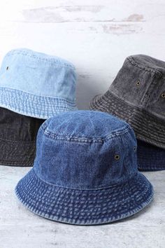 Denim Blue Summer Hat For Everyday, Denim Blue Summer Hat, Denim Blue Spring Outdoor Hat, Casual Sun Hat With Curved Brim, Denim Blue Hat For Spring Outdoor, Casual Wide Brim Sun Hat For Streetwear, Casual Wide Brim Sun Hat, Denim Blue Cotton Bucket Hat With Curved Brim, Denim Blue Bucket Hat For Summer