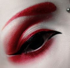 Red And White Makeup, Sclera Lenses, Eyeshadow Art, Smink Inspiration