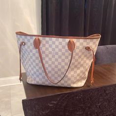 Questions? Leave A Comment Below! Neverfull Mm Damier Azur, White Purse, Louis Vuitton Neverfull Mm, White Purses, Neverfull Mm, Vuitton Neverfull, White Bag, Louis Vuitton Neverfull, Womens Tote Bags