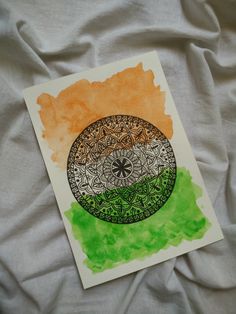 Tricolour mandala 
Indian independence day Drawing Ideas Mandala, Festival Paint, Independence Day Poster, Happy Independence Day India, Indian Independence, Indian Independence Day, Easy Mandala