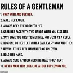 the rules of a gentleman in english