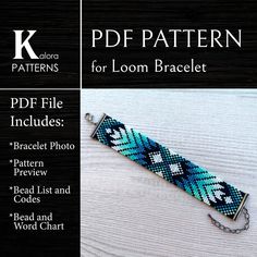 the pattern for loom bracelet is shown with instructions