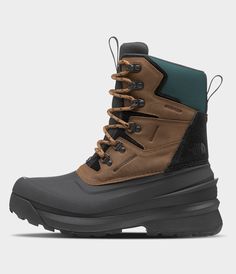 Updated for more underfoot comfort and a lighter weight, the Men’s Chilkat V 400 Waterproof Boots still boast our warmest package of Heatseeker™ Eco insulation for comfort on cold winter adventures. Our waterproof footwear incorporates a variety of advanced waterproofing materials, treatments, and processes. To help keep feet dry, we use internal waterproof membranes and/or adhesive and seam-seal constructions. Men's Men's Boots. Waterproof. [North Face, Northface, thenorthface, the northface, TNF, tnf] Winter Weatherproof Boots For Adventure, Rugged Waterproof Boots With Reinforced Toe For Winter, Rugged Winter Waterproof Boots With Reinforced Toe, Functional Weatherproof Boots For Outdoor Work, Waterproof Functional Boots For Cold Weather, Functional Waterproof Boots For Cold Weather, Functional Insulated Work Boots For Outdoor Work, Winter Adventure Insulated Boots, Rugged Gore-tex Winter Boots