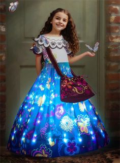 PRICES MAY VARY. Magical Light Up Dress Bring your little princess's dreams to life with UPORPOR's enchanting light up princess costume. This costume features a magical design adorned with sparkling lights that will captivate every one COMFORTABLE & SAFE Our princess dress is made of 85% polyester and 15% cotton won't make your daughter's skin itchy You can wear it immediately when you receive it, no need to take time to install the led light The light straps fixed on the lining will not shift n Halloween Costume Ideas Princess, Halloween Dresses For Girls, Mirabel Costume, Light Up Halloween Costumes, Princess Costumes For Girls, Light Up Costumes, Light Up Dresses, Dress Up Clothes, Baby Costumes Girl