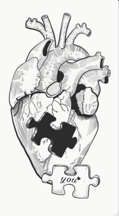 a heart with two pieces missing from it