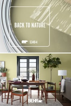 the back to nature advertisement is displayed in two different colors, including green and beige