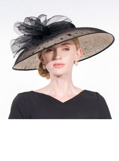 JJ's House Hats Dress Hats Derby Hats Tulle Polka Dot Women's Kentucky Derby Wide Brim Sinamay Church Hats Hats. #JJ's House #Hats #DressHats #DerbyHats #Tulle #PolkaDot #Women's #KentuckyDerby #WideBrim #Sinamay #ChurchHats #Hats Elegant Hats, Fancy Hats, Church Hats, Fascinator Hats, Derby Hats, Dress Hats, Kentucky Derby, Real Women, Wide Brimmed