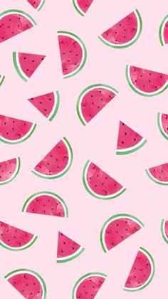 watermelon slices on a pink background