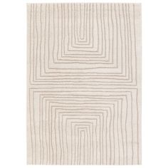 a white rug with lines on it