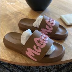 Size 35 1/2 Alexander Mcqueen Slides New Slides Never Worn Without Box Retail $350 100% Authentic No Damages, Stains, Tears Or Anything! In New Excellent Condition. Shoes Alexander Mcqueen, Mcqueen Shoes, Alexander Mcqueen Shoes, Slides Sandals, Women Sandals, Women's Shoes Sandals, Alexander Mcqueen, Womens Sandals, Slides