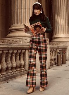 60s Outfits, Plaid Pants Outfit