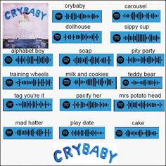 Melanie Martinez Crybaby spotify code scan Melanie Martinez Signature, Melanie Martinez Word Search, Melanie Martinez Stickers Printable, Maline Martinez, Spotify Scan Codes, Melanie Martinez Diy, Melanie Martinez Crafts, Melanie Martinez Phone Case, Melanie Martinez Stickers