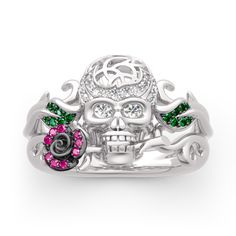 Jeulia Jewelry, Skull Wedding Ring, Sterling Silver Skull Rings, Skull Accessories, Skull Rings, Gothic Ring, Skull Wedding, Rings Collection, Gothic Rings