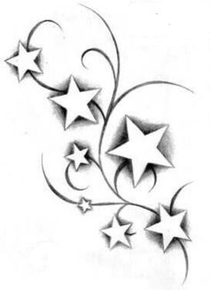 stars and swirls tattoo design