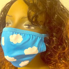 Brand New Cloud Design Face Mask Cloud Design, Clouds Design, Blue Gray, Face Masks, Blue Grey, Face Mask, Color Blue, Mask, Women Accessories