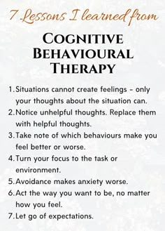 Cognitive Therapy, Mental Health Therapy, Cognitive Behavioral Therapy, Positive Self Affirmations, Behavioral Therapy, Self Improvement Tips