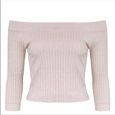 Nwt Topshop Blush Pink Off The Shoulder Ribbed Top Size Us 4. Condition Is New With Tags. Shipped With Usps Off The Shoulder T Shirt, Ribbed Top, Blush Pink, Off The Shoulder, Topshop, Blush, Cute Outfits, Size 4, Womens Tops