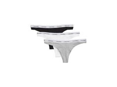 Calvin Klein Underwear Modern Logo Thong 3-Pack - Women's Underwear : Black/White/Grey Heather : Experience ultimate comfort in the Calvin Klein Underwear Modern Logo Thongs 3-Pack. Made with extra soft cotton stretch, these panties provide a flexible fit that feels like a second skin. The signature repeating logo elasticized waistband adds a trendy touch, while the fully lined gusset offers added support. With minimal rear coverage and sleek seaming details, these shorts are perfect for everyday wear. Pull-on style. Comes in a pack of three. Style Number #QD5209 90% cotton, 10% elastane. Machine washable. Imported. If you're not fully satisfied with your purchase, you are welcome to return any unworn, unwashed items in the original packaging with tags and if applicable, the protective adh Grey Calvin Klein, Modern Logo, Womens Calvin Klein, Second Skin, Product Reviews, Sports Women, Cosplay Costumes, Calvin Klein, Everyday Wear